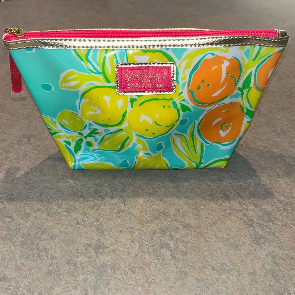 Lilly Pulitzer for Estee Lauder hard plastic make up bag